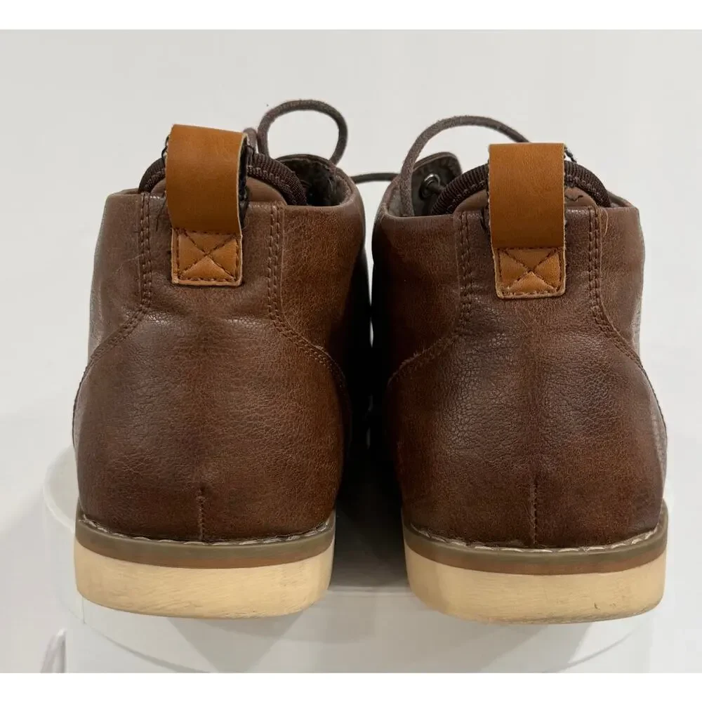 Steve Madden Leather Chukka Boots Men's US 9 Brown Lace Up Casual Ankle Shoes